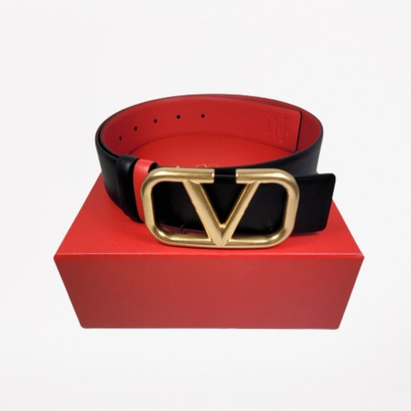 Valentino Garavani V-LOGO Reversible Leather Belt - 40MM